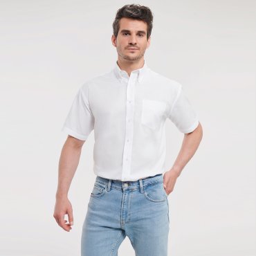 Camisa Oxford de manga corta con bolsillo hombre R-933m-0