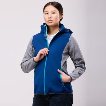 Softshell con capucha combinado mujer Combi Tri Hood