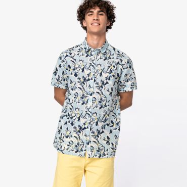 Camisa estampada orgánica vegana hombre NS530