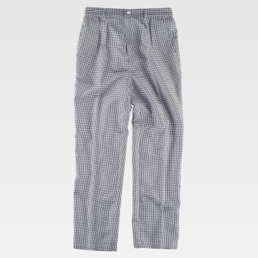 Pantalón de cocina de cuadritos unisex B1426