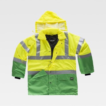 Parka de alta visibilidad con capucha combinada unisex C3711