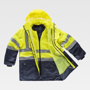 Parka de alta visibilidad con capucha combinada unisex C3735