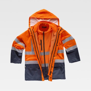 Parka de alta visibilidad con capucha combinada unisex C3745