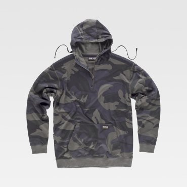 Sudadera con capucha y cremallera de camuflaje unisex S8505