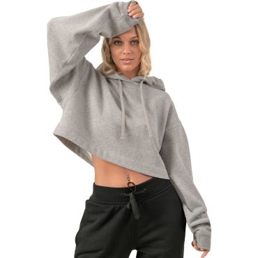 Sudadera crop con capucha oversize mujer Cropped