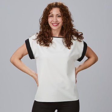 Blusa manga corta mujer Combinada