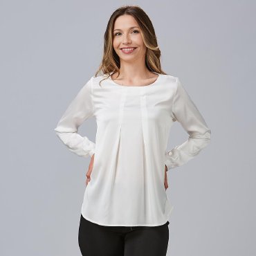 Blusa manga larga ligera mujer Telma Saten