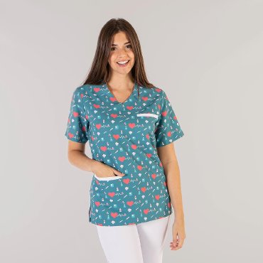 Casaca sanitaria estampada unisex Ada