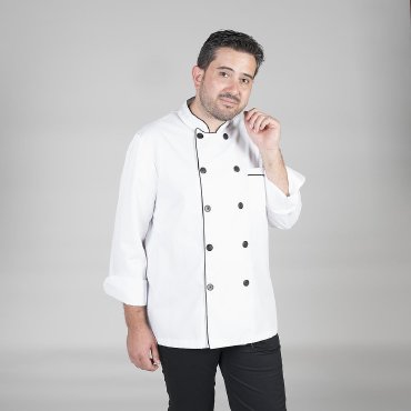 Chaqueta cocina manga larga combinada unisex Vivo