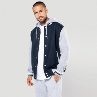 Chaqueta beisbolera con capucha unisex K4003