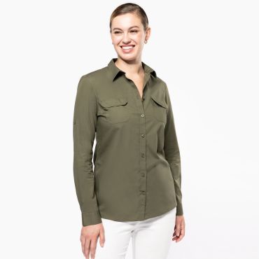 Camisa safari manga larga mujer K591