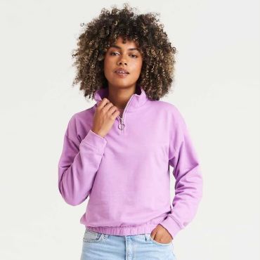 Sudadera crop media cremallera mujer Cropped Half Zip JH037