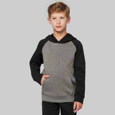 Sudadera con capucha bicolor niño PA370