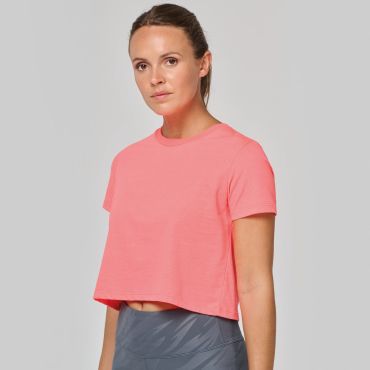 Camiseta crop deportiva Triblend mujer PA4022