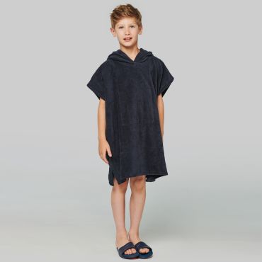 Poncho de rizo con capucha orgánico niño PA582