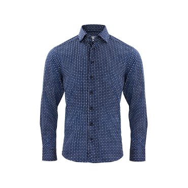 Camisa moteada de manga larga regular hombre Indigo Bow 131