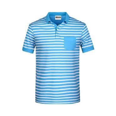 Polo de rayas con bolsillo orgánico hombre Men's Polo Striped