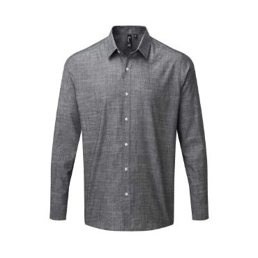 Camisa de manga larga hombre Slub Chambray