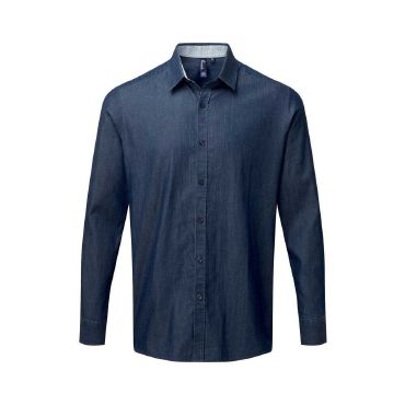 Camisa vaquera de manga larga hombre Denim-Pindot