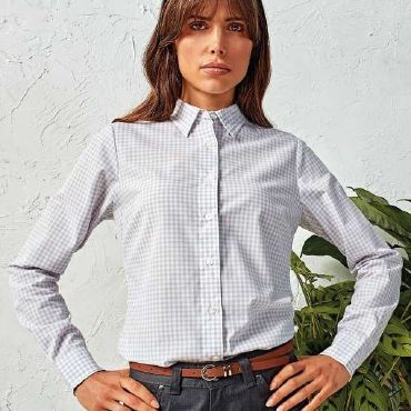 Camisa de cuadros de manga larga Easycare mujer Maxton Check