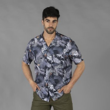 Camisa estampada manga corta hombre Hawai