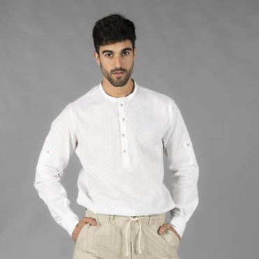 Camisa lino manga larga hombre Tiwi