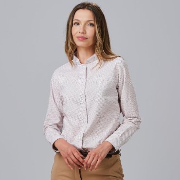 Camisa moteada manga larga elástica mujer Viola