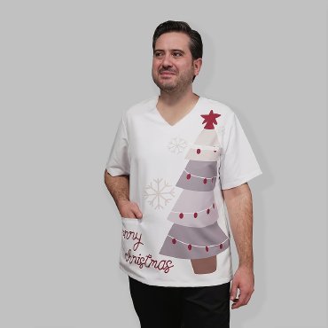 Casaca sanitaria espacial navidad unisex Feliz