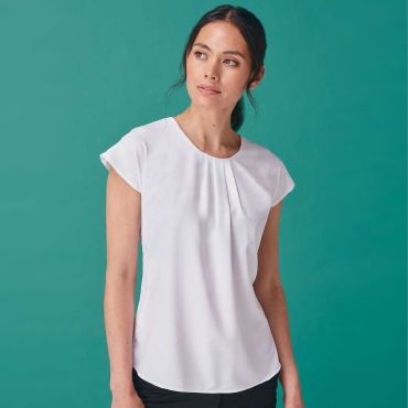 Blusa de manga corta mujer Pleat