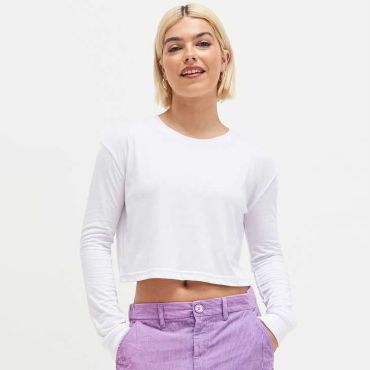 Camiseta crop de manga larga mujer Cropped T