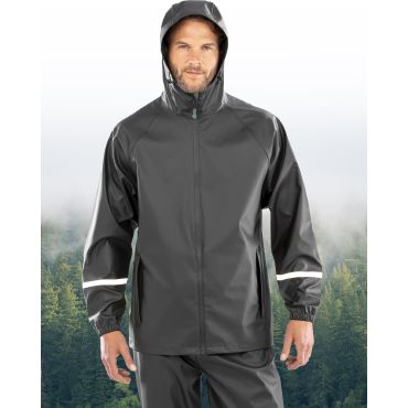 Chaqueta impermeable con capucha reciclada unisex R915x